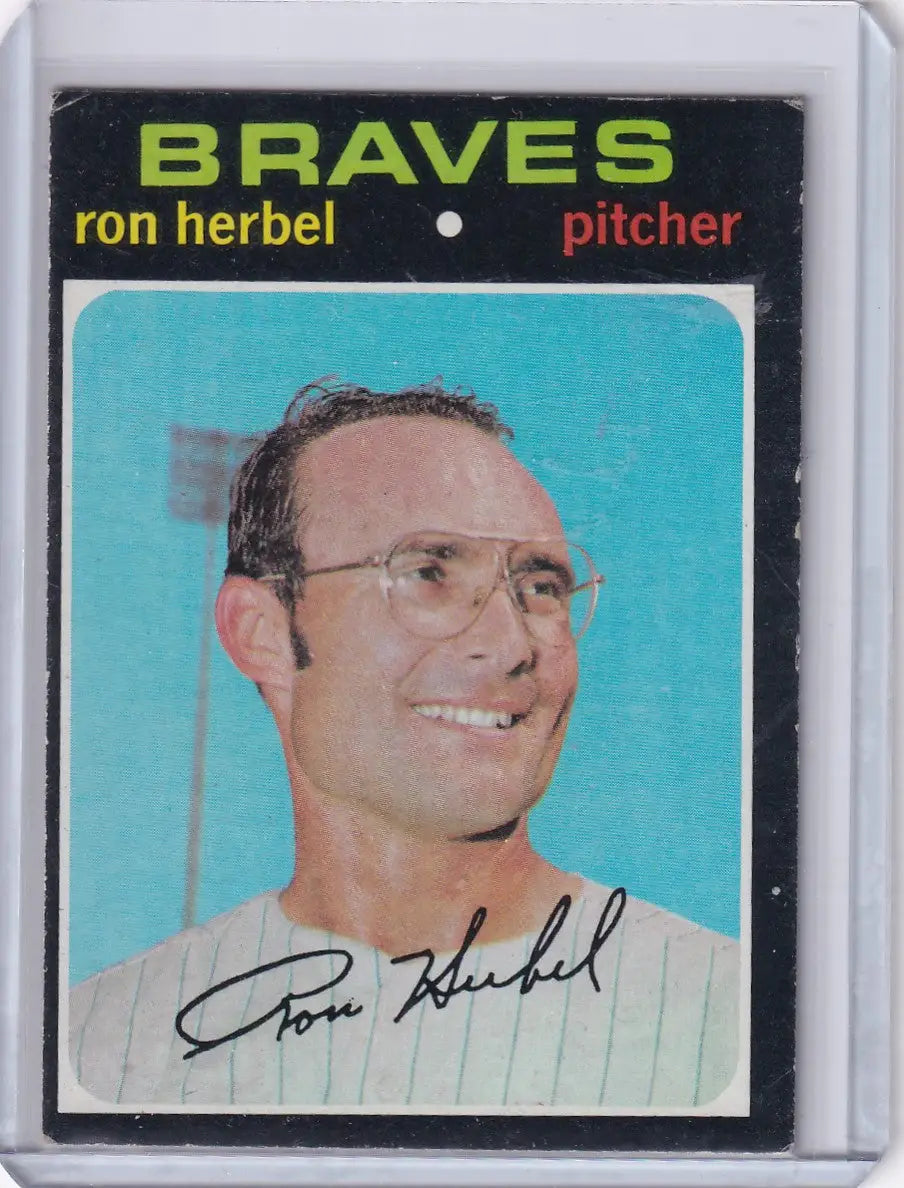 1971 Topps Baseball #387 Ron Herbel - Atlanta Braves