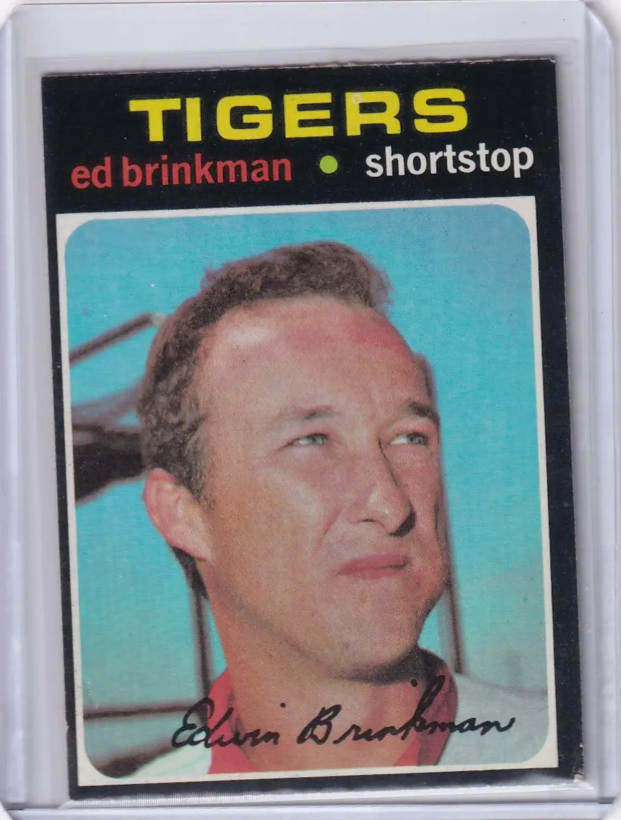 1971 Topps Baseball card of Ed Brinkman, Detroit Tigers shortstop trading card