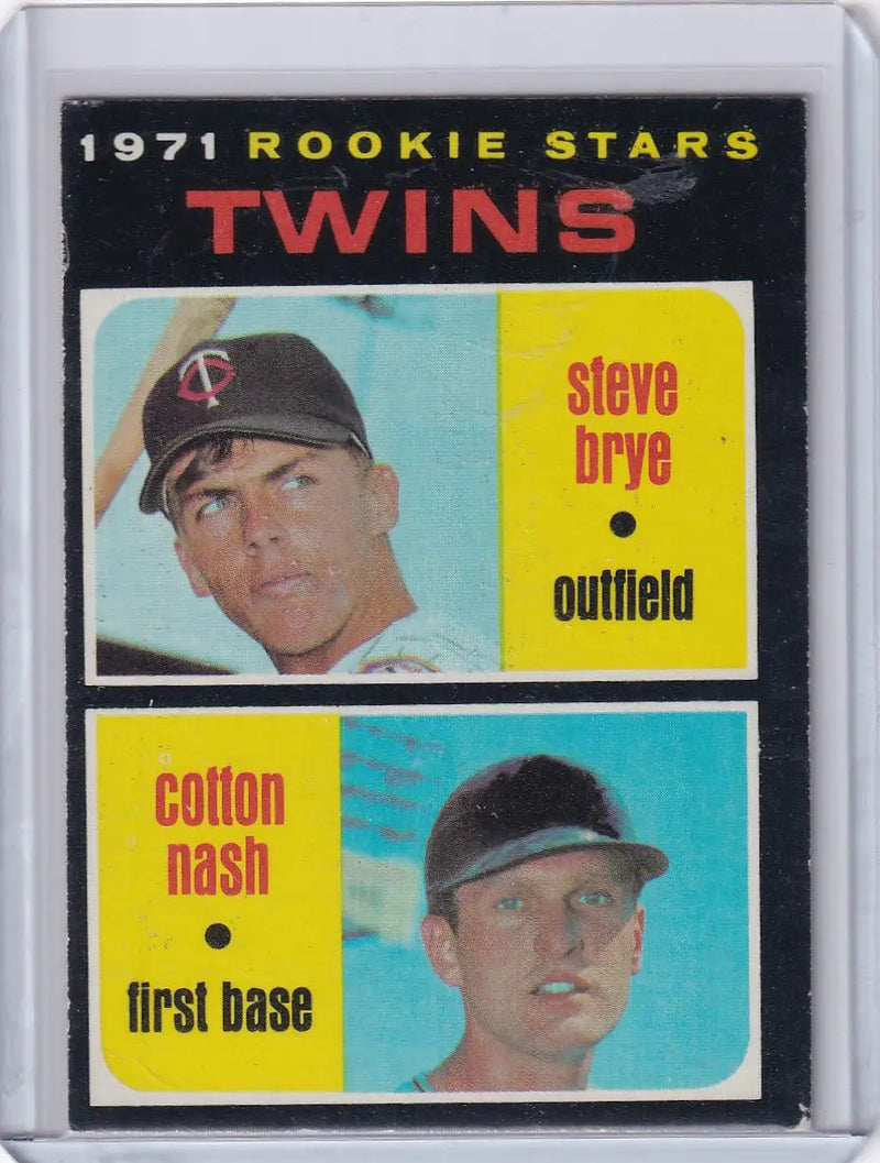 1971 Topps Baseball #391 Twins Rookies - Steve Brye / Cotton Nash RC