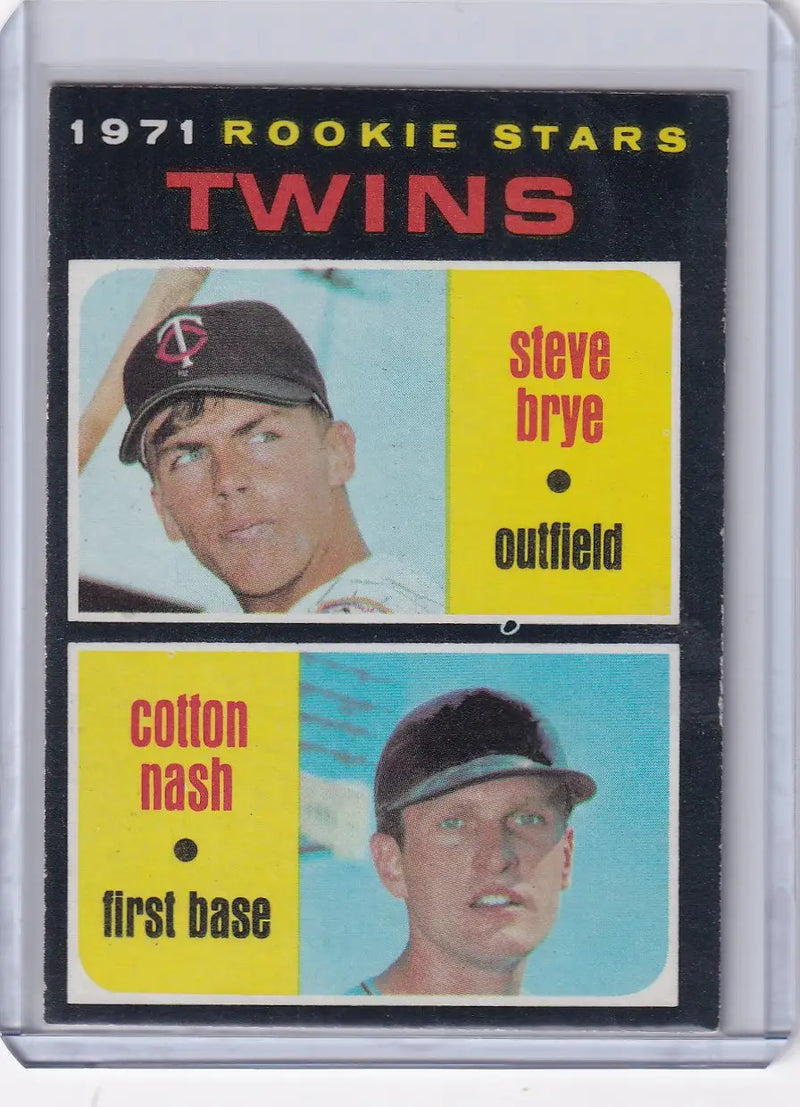 1971 Topps Baseball #391 Twins Rookies - Steve Brye / Cotton Nash RC