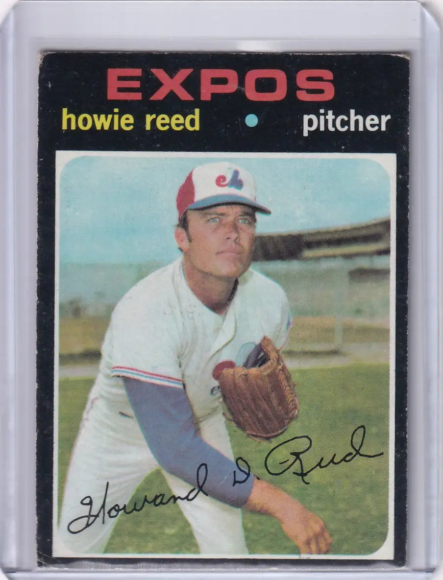Topps Baseball card of Howie Reed, pitcher for the Montreal Expos, 1971 edition