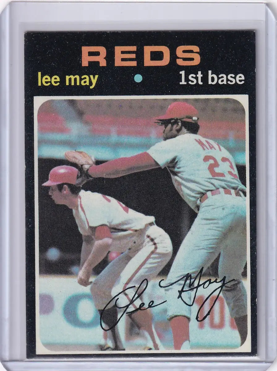1971 Topps Baseball trading card of Lee May, Cincinnati Reds first baseman
