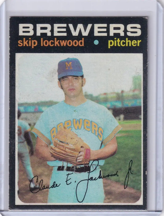 1971 Topps Baseball #433 Skip Lockwood - Milwaukee Brewers - Baseball Card Single
