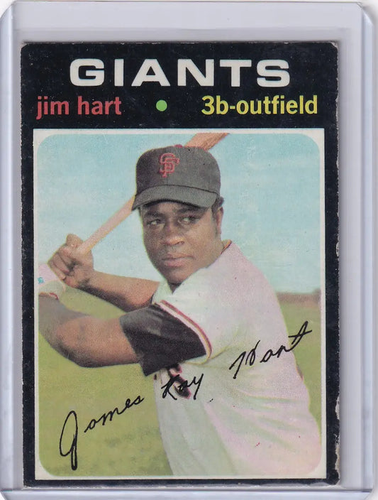 1971 Topps Baseball card of Jim Hart batting for the San Francisco Giants