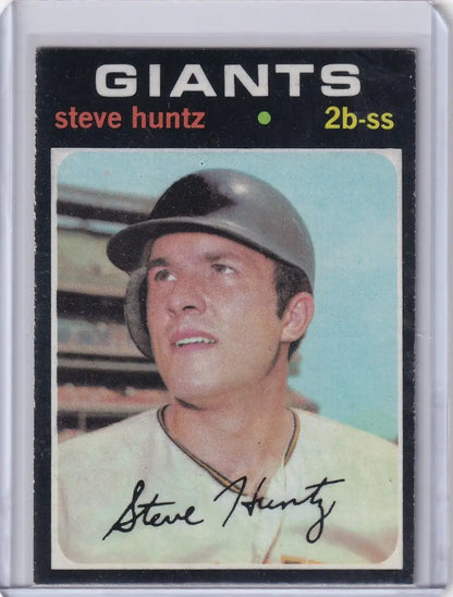 Baseball card of Steve Huntz from Topps Baseball featuring San Francisco Giants player