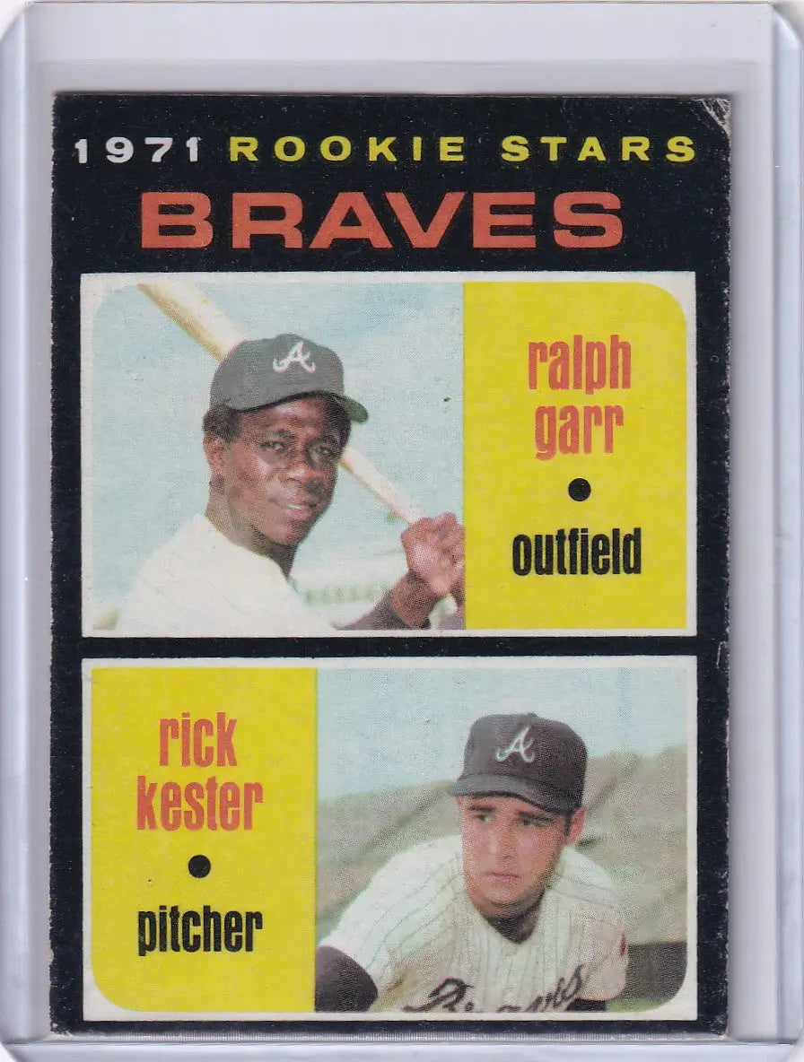 1971 Topps Baseball card showcasing Braves Rookies Ralph Garr and Rick Kester