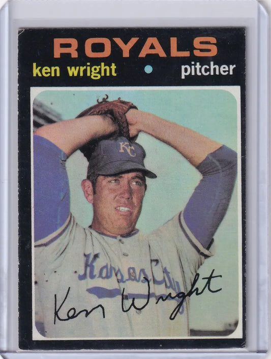 1971 Topps Baseball #504 Ken Wright - Kansas City Royals RC - Baseball Card Single