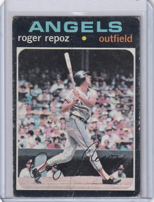 1971 Topps Baseball card of Roger RepOz showcasing California Angels outfielder