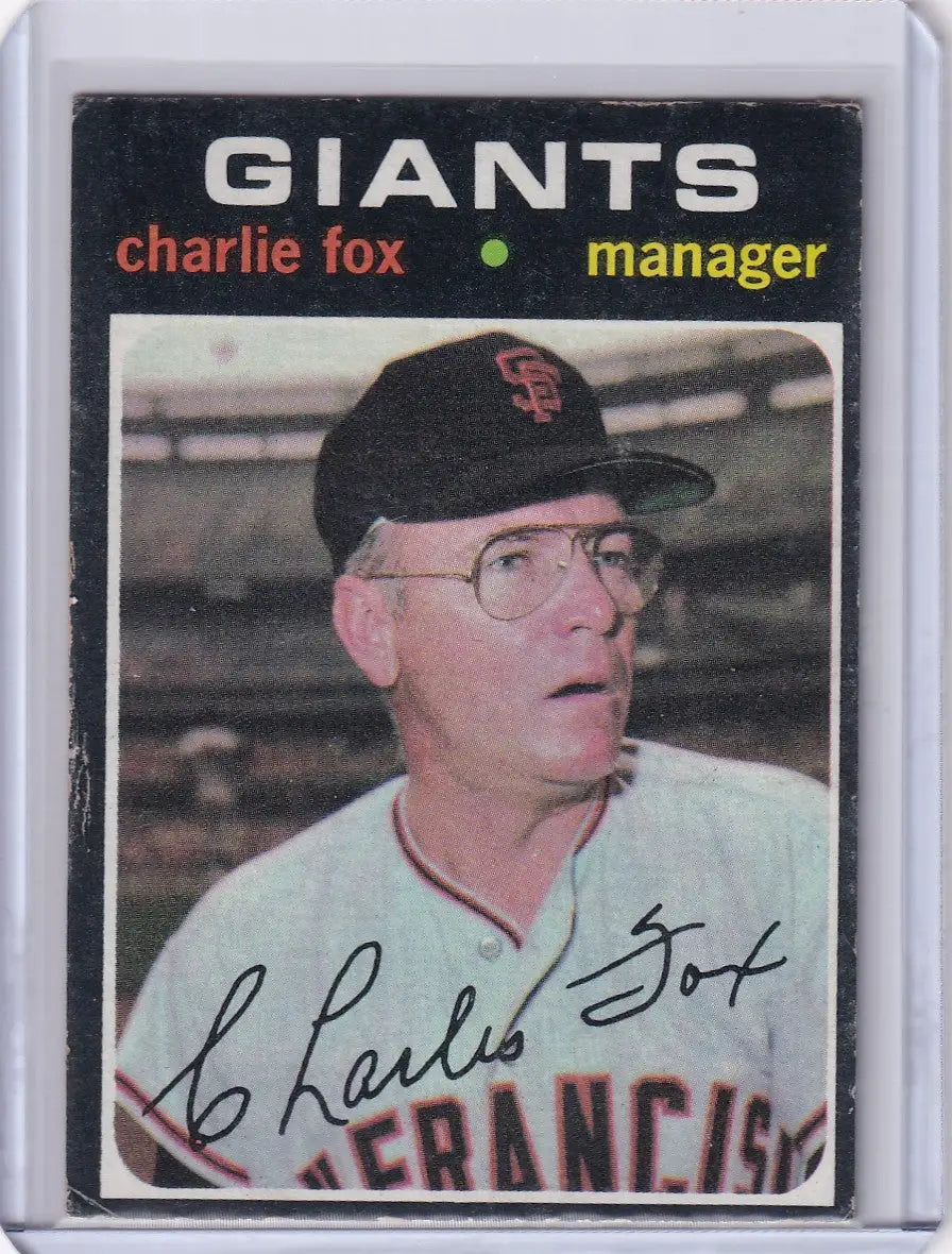 Charlie Fox baseball card from the San Francisco Giants 1971 Topps set