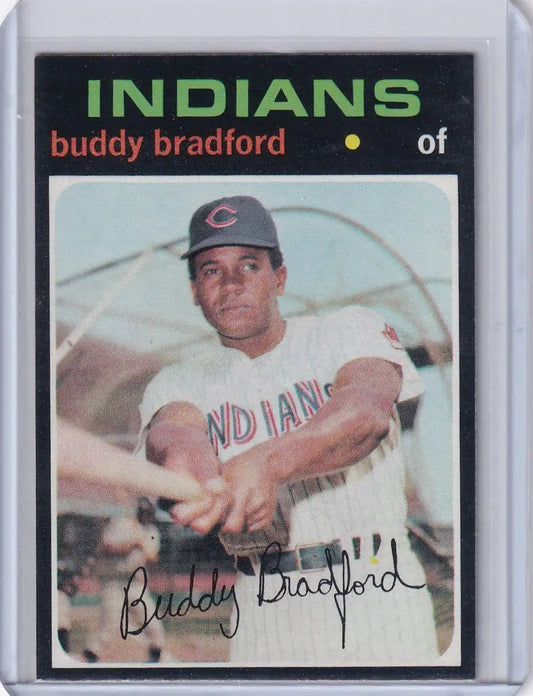 Vintage 1971 Topps Baseball card of Buddy Bradford from the Cleveland Indians