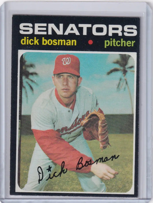 1971 Topps Baseball #60 Dick Bosman - Washington Senators - Baseball Card Single