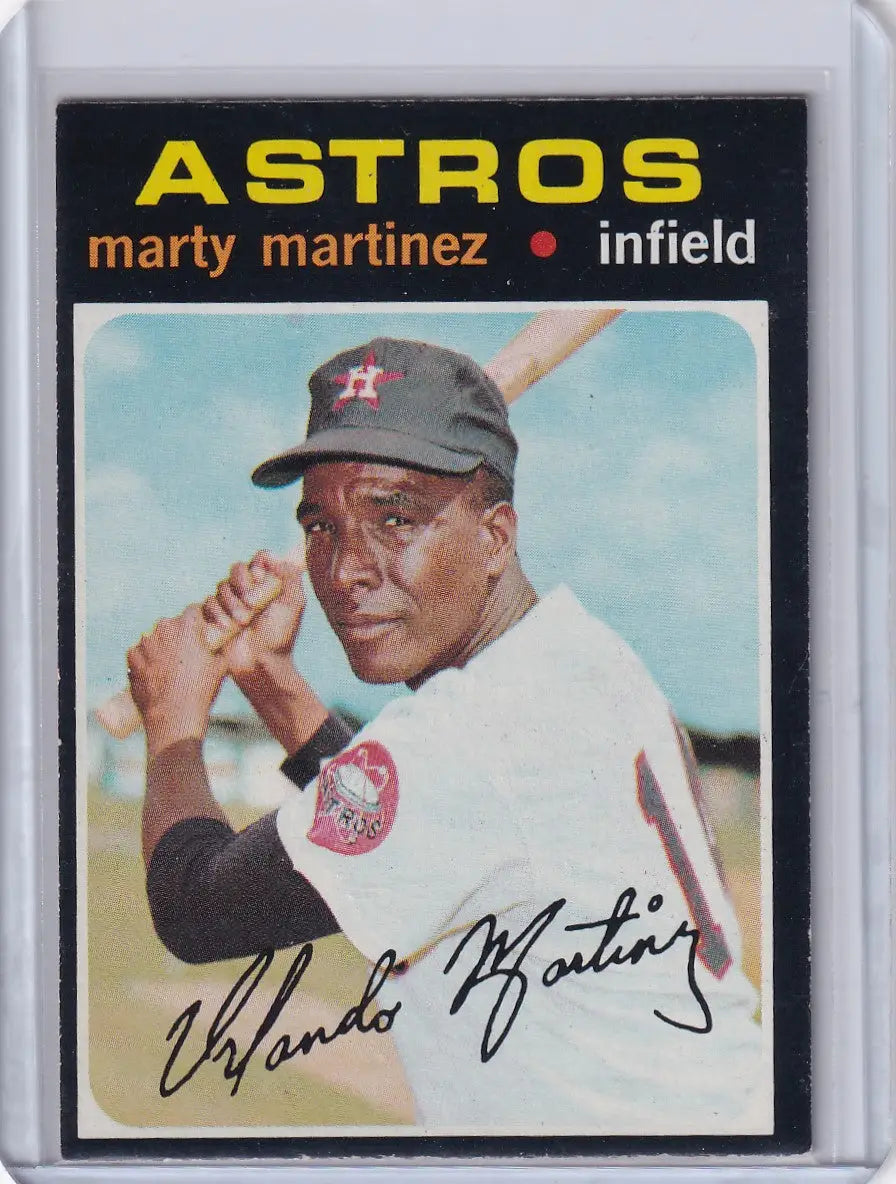 Vintage 1971 Topps Baseball card of Marty Martinez in Houston Astros uniform