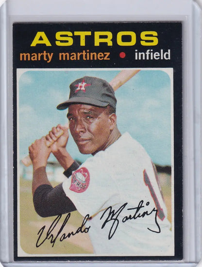Vintage 1971 Topps Baseball card of Marty Martinez in Houston Astros uniform