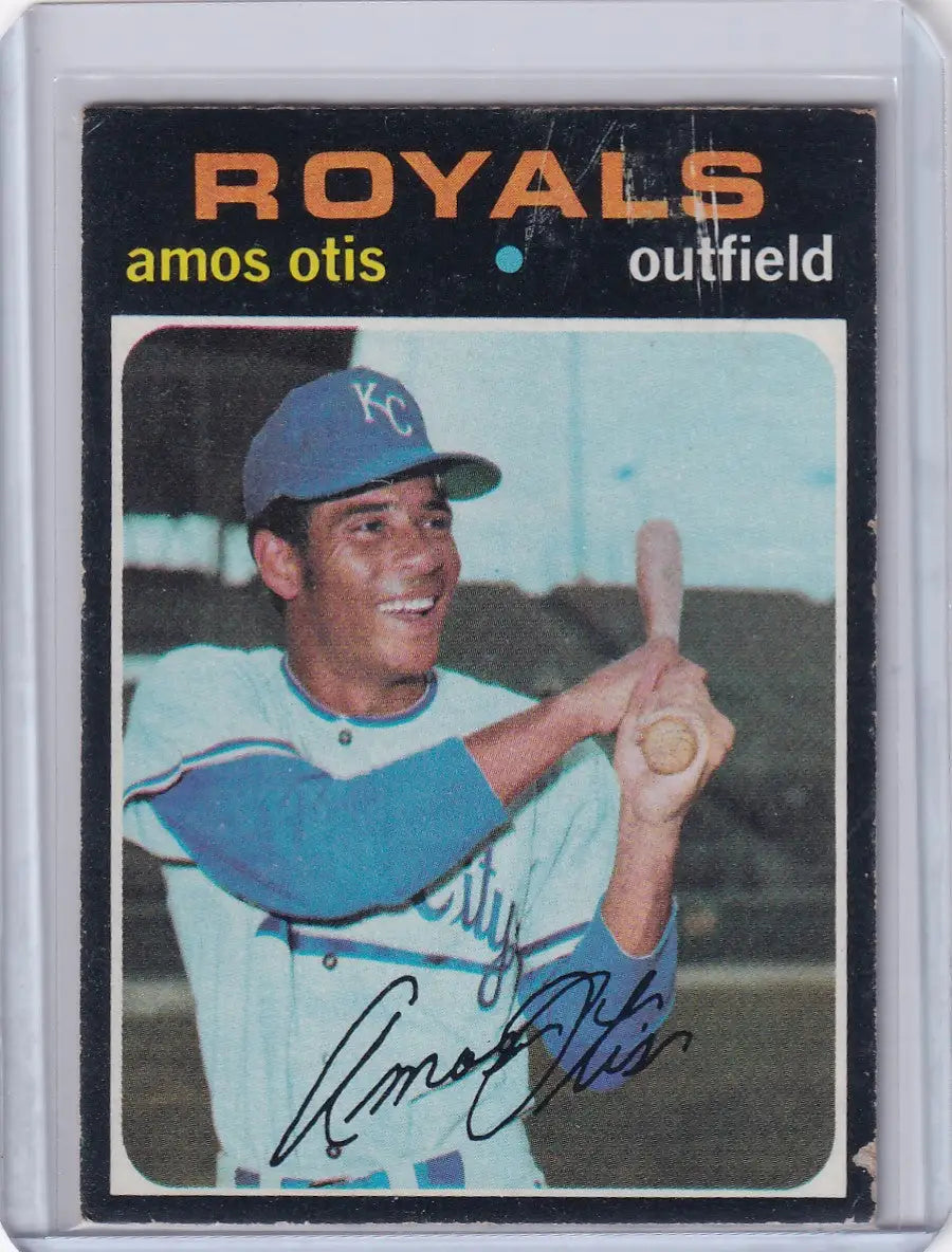 1971 Topps Baseball #610 Amos Otis - Kansas City Royals - Baseball Card Single