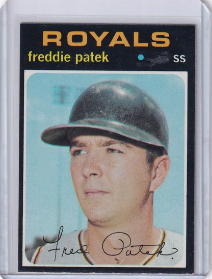 1971 Topps Baseball card of Freddie Patek, Kansas City Royals shortstop