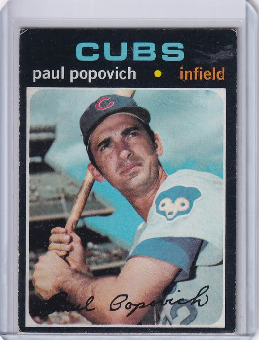 1971 Topps Baseball #726 Paul Popovich - Chicago Cubs - Baseball Card Single