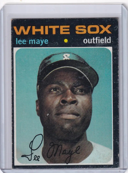 1971 Topps Baseball card of Lee Maye, Chicago White Sox outfielder in team cap