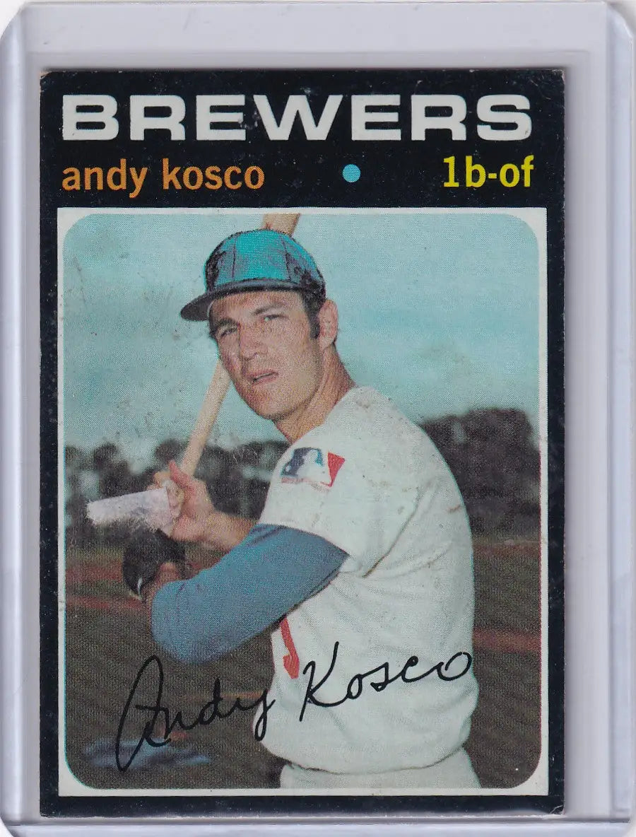 1971 Topps Baseball card of Andy Kosco from the Milwaukee Brewers team