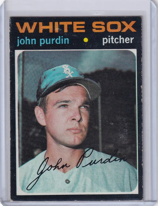 1971 Topps Baseball card of John Purdin, Chicago White Sox pitcher