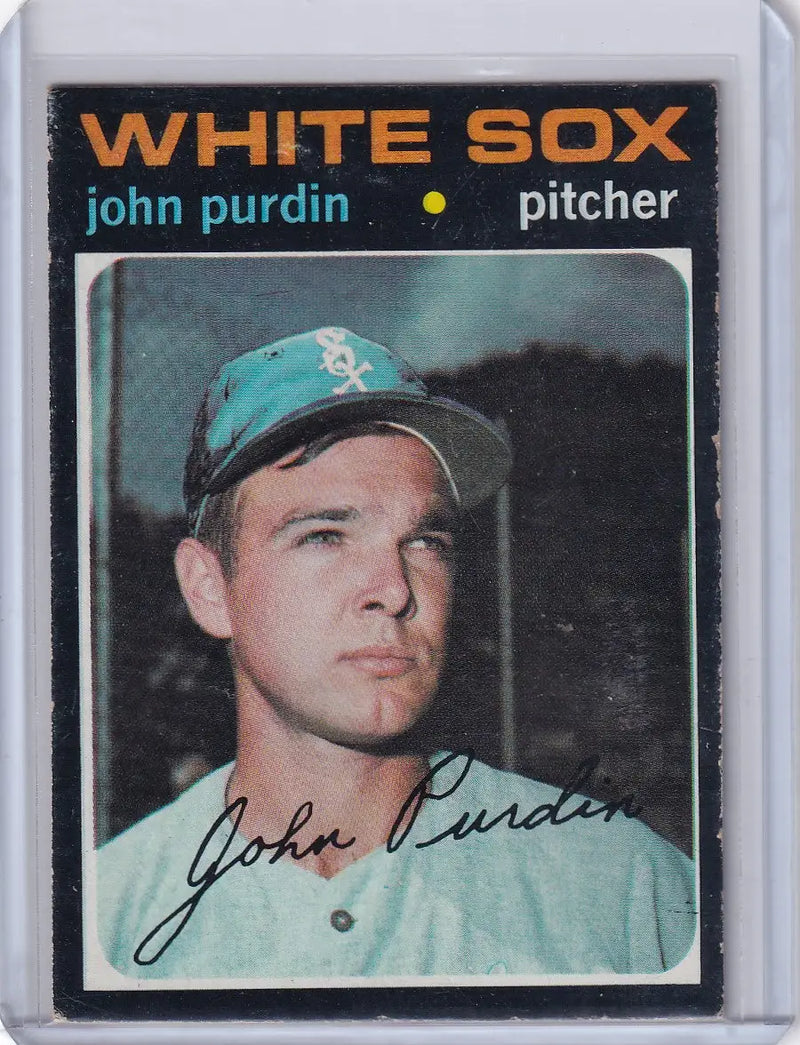 1971 Topps Baseball card of John Purdin, Chicago White Sox pitcher