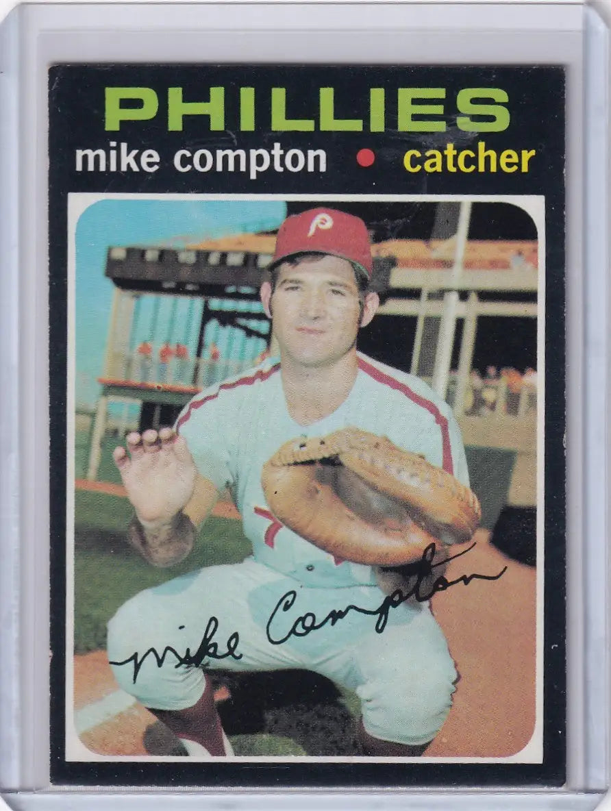 Vintage 1971 Topps Baseball Mike Compton Philadelphia Phillies card for collectors