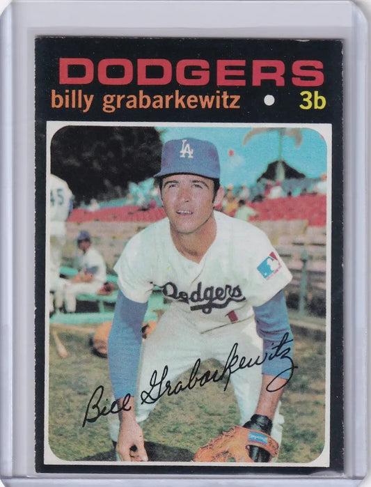 Baseball card of Billy Grabarkewitz in Los Angeles Dodgers uniform by Topps Baseball