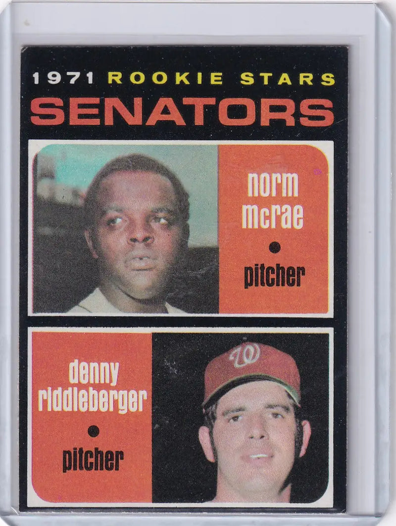1971 Topps Baseball #93 Senators Rookies - Norm McRae / Denny Riddleberger RC