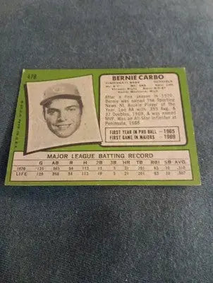 1971 Topps - Bernie Carbo #478. Reds. EX - Baseball Card Single