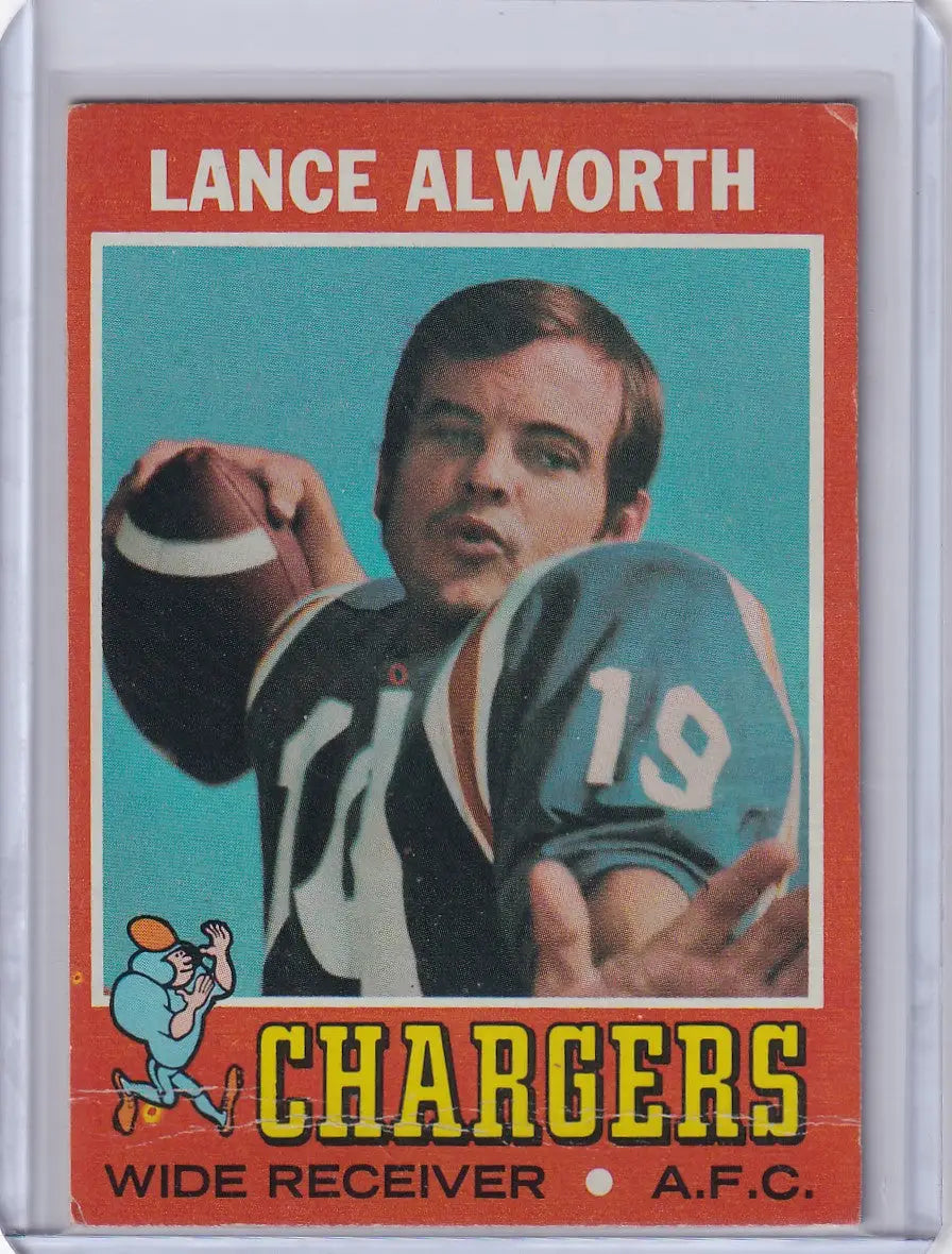 Vintage Topps Football trading card of Lance Alworth, San Diego Chargers wide receiver
