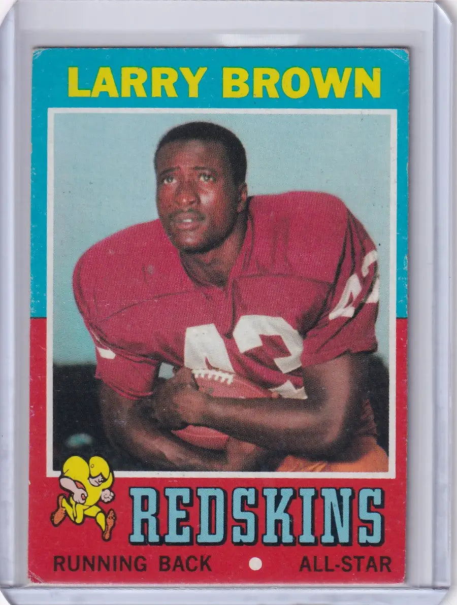 Topps Football trading card of Larry Brown from the Washington Redskins team