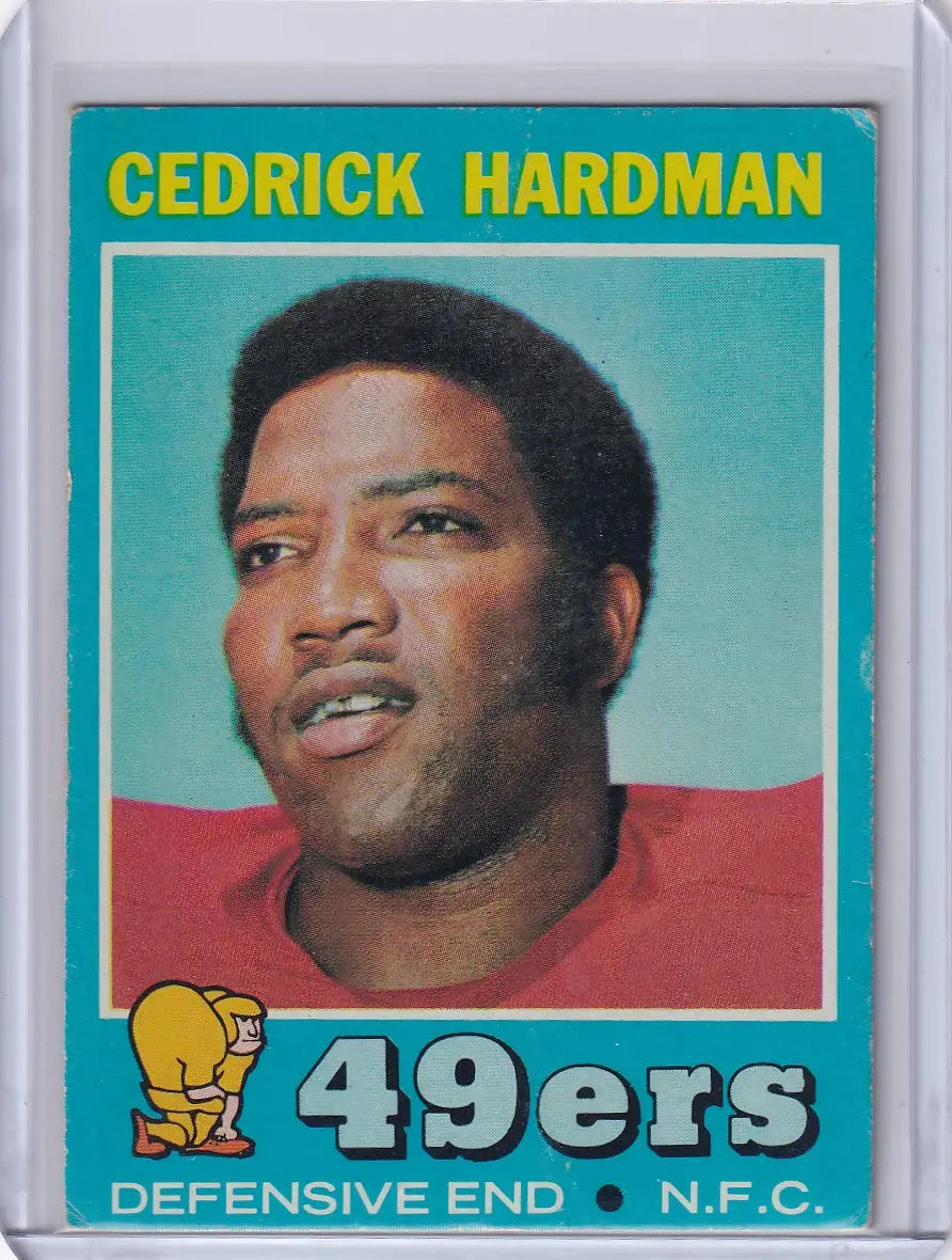 Vintage Topps Football card of Cedrick Hardman, San Francisco 49ers rookie