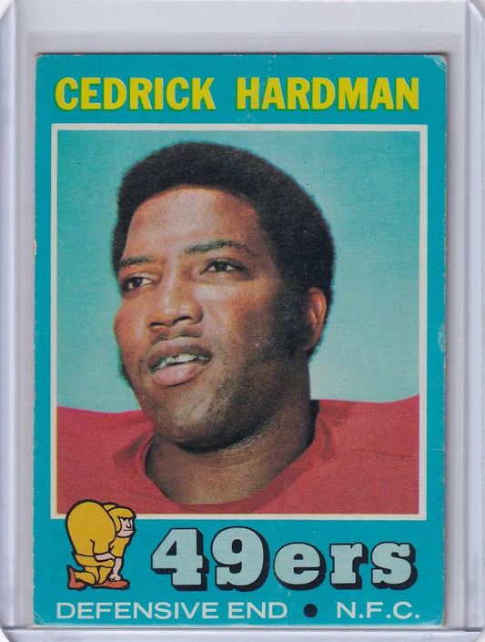 Vintage Topps Football card of Cedrick Hardman, San Francisco 49ers rookie