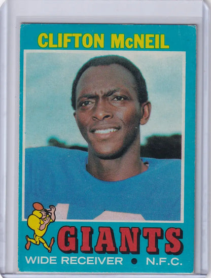 Vintage Topps Football card featuring Clifton McNeil of the New York Giants