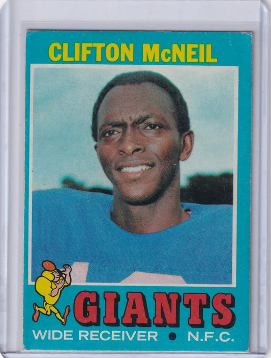 Vintage Topps Football card featuring Clifton McNeil of the New York Giants
