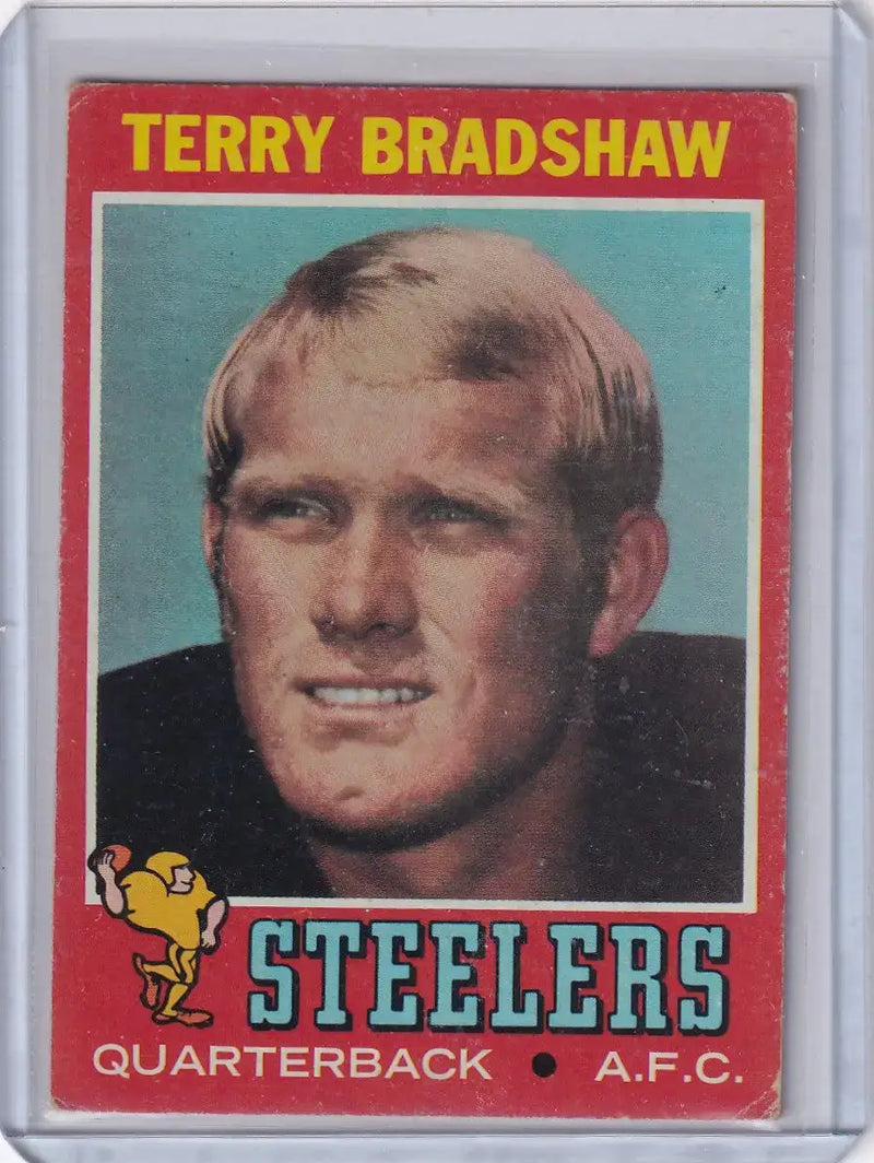 1971 Topps Football #156 Terry Bradshaw - Pittsburgh Steelers RC
