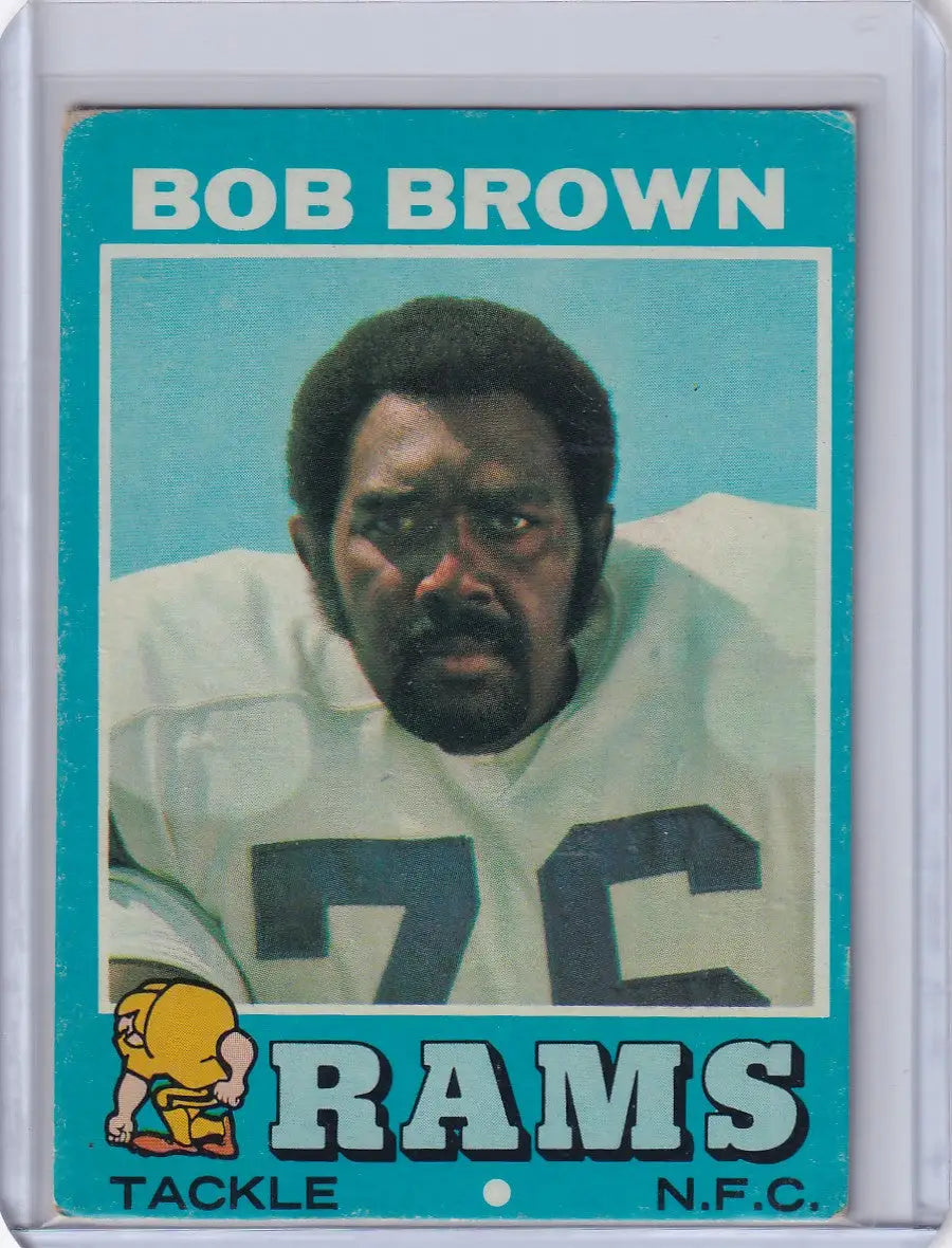 Football trading card of Bob Brown, Los Angeles Rams, 1971 Topps Football #16