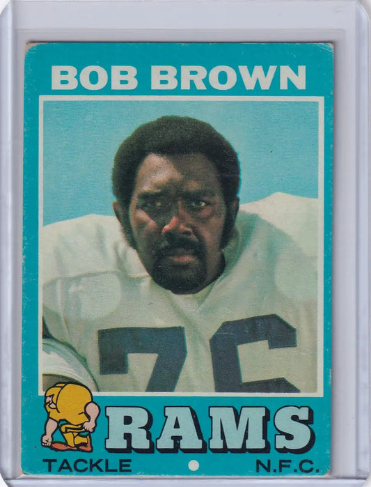 Football trading card of Bob Brown, Los Angeles Rams, 1971 Topps Football #16