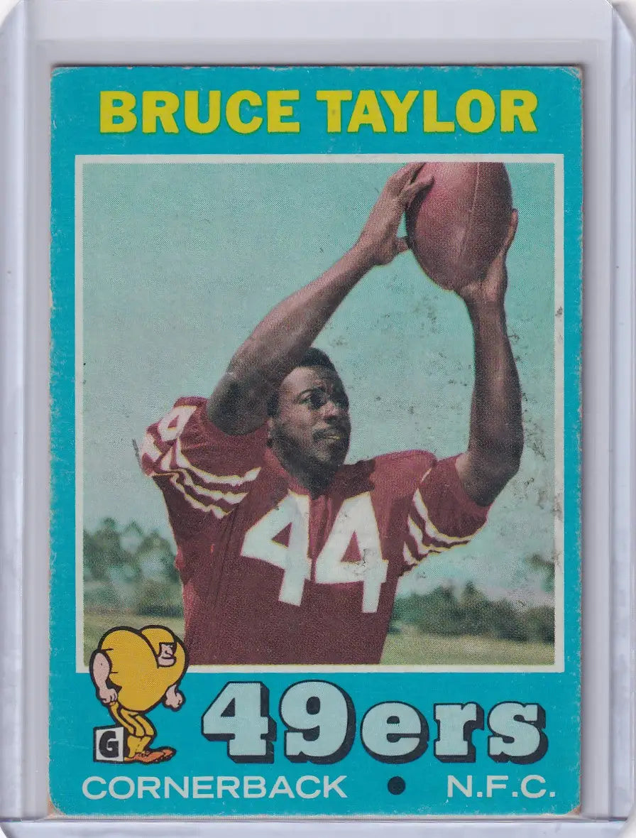 Football trading card of Bruce Taylor, San Francisco 49ers, from Topps Football 1971