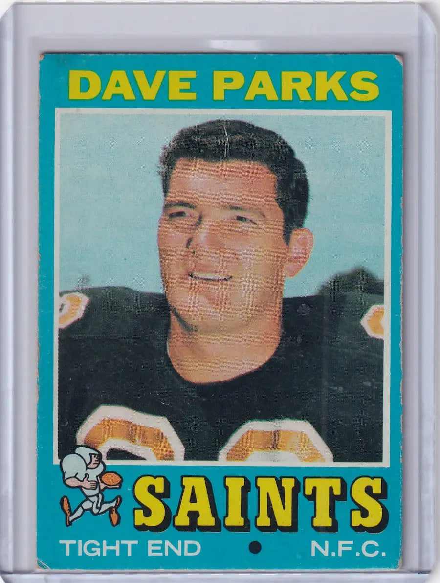 Vintage Topps Football trading card of Dave Parks from the Orleans Saints