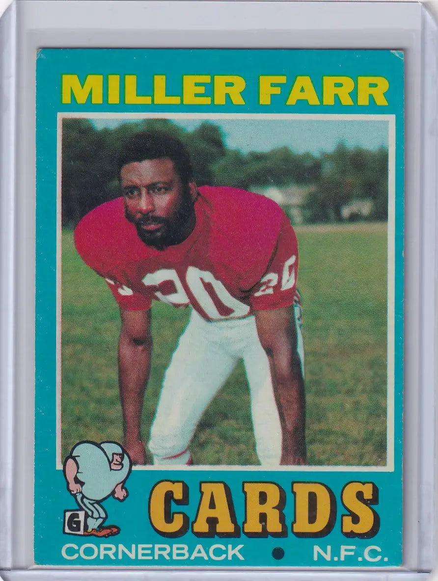 Topps Football card of Miller Farr in red jersey number 40 for St. Louis Cardinals
