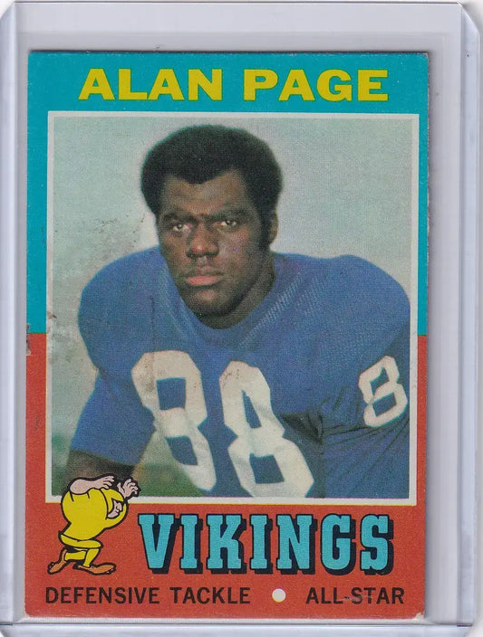 1971 Topps Football #71 Alan Page - Minnesota Vikings - Football Card Single