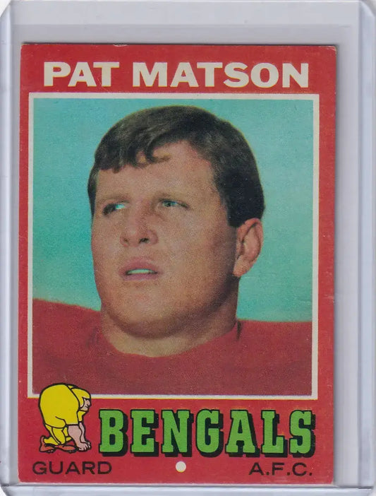 1971 Topps Football #72 Pat Matson - Cincinnati Bengals RC - Football Card Single