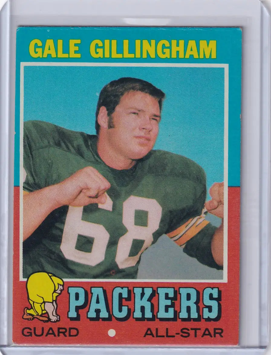 Vintage Topps Football card of Gale Gillingham, Green Bay Packers, jersey number 68