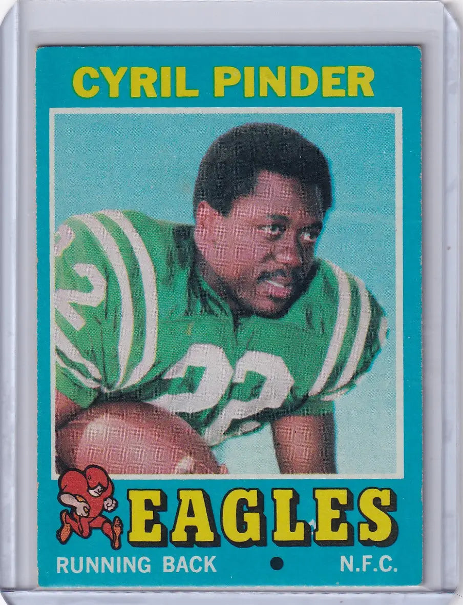 Football trading card of Cyril Pinder, Philadelphia Eagles, from 1971 Topps Football