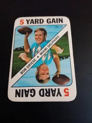 1971 Topps Game Cards - Bob Griese #29. NFL. Dolphins. EX - EX+ - Football Card Single