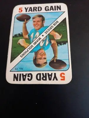 1971 Topps Game Cards - Bob Griese #29. NFL. Dolphins. EX - EX+ - Football Card Single