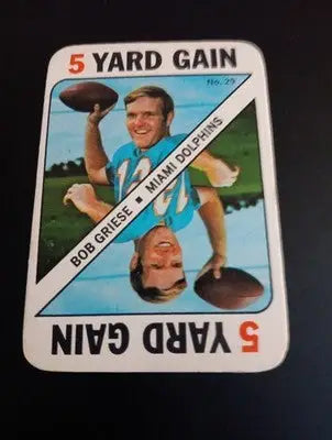 1971 Topps Game Cards - Bob Griese #29. NFL. Dolphins. EX - EX+ - Football Card Single