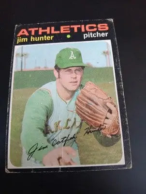 1971 Topps - Jim Catfish Hunter #45. Athletics. VG+ - Baseball Card Single