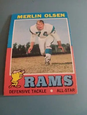 1971 Topps - Merlin Olsen #125. LA Rams. EX - Football Card Single