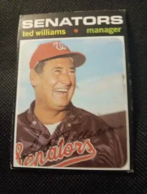 1971 Topps - Ted Williams #380. Mgr. Wash. Senators. VG+ - EX - Baseball Card Single